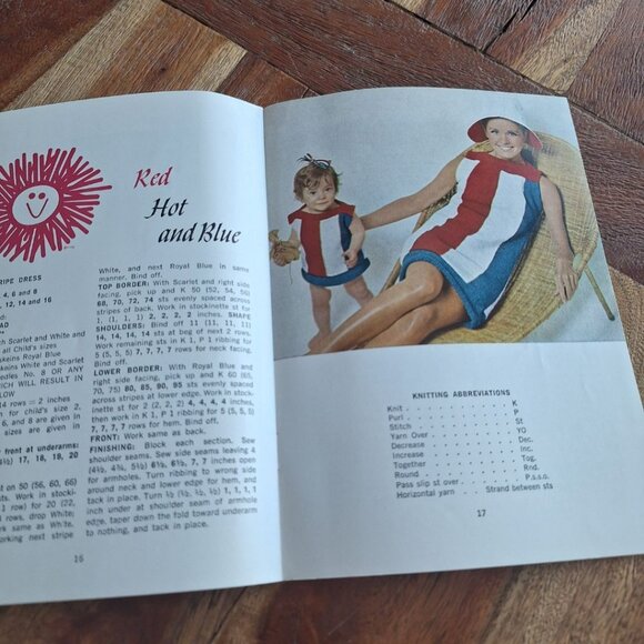 Family‎ Sports Knit Crochet Star Booklet 219 American Thread Learn Indian Nehru - Picture 5 of 7